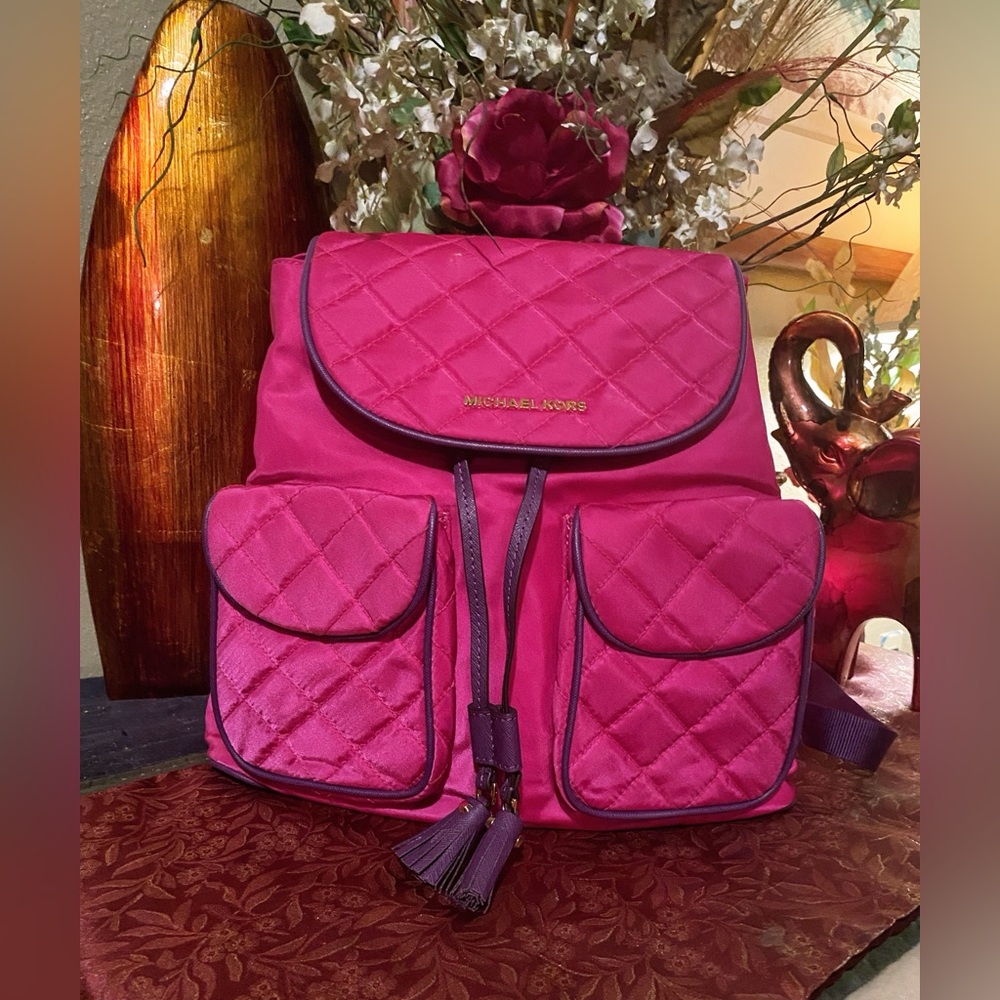 Michael Kors Pink Quilted Backpack NWOT Med-Lg